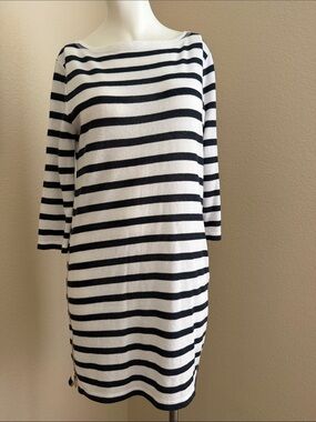 ANN TAYLOR | Nautical Side Zip Striped Terry Swimsuit Cover Up - Size Sm…